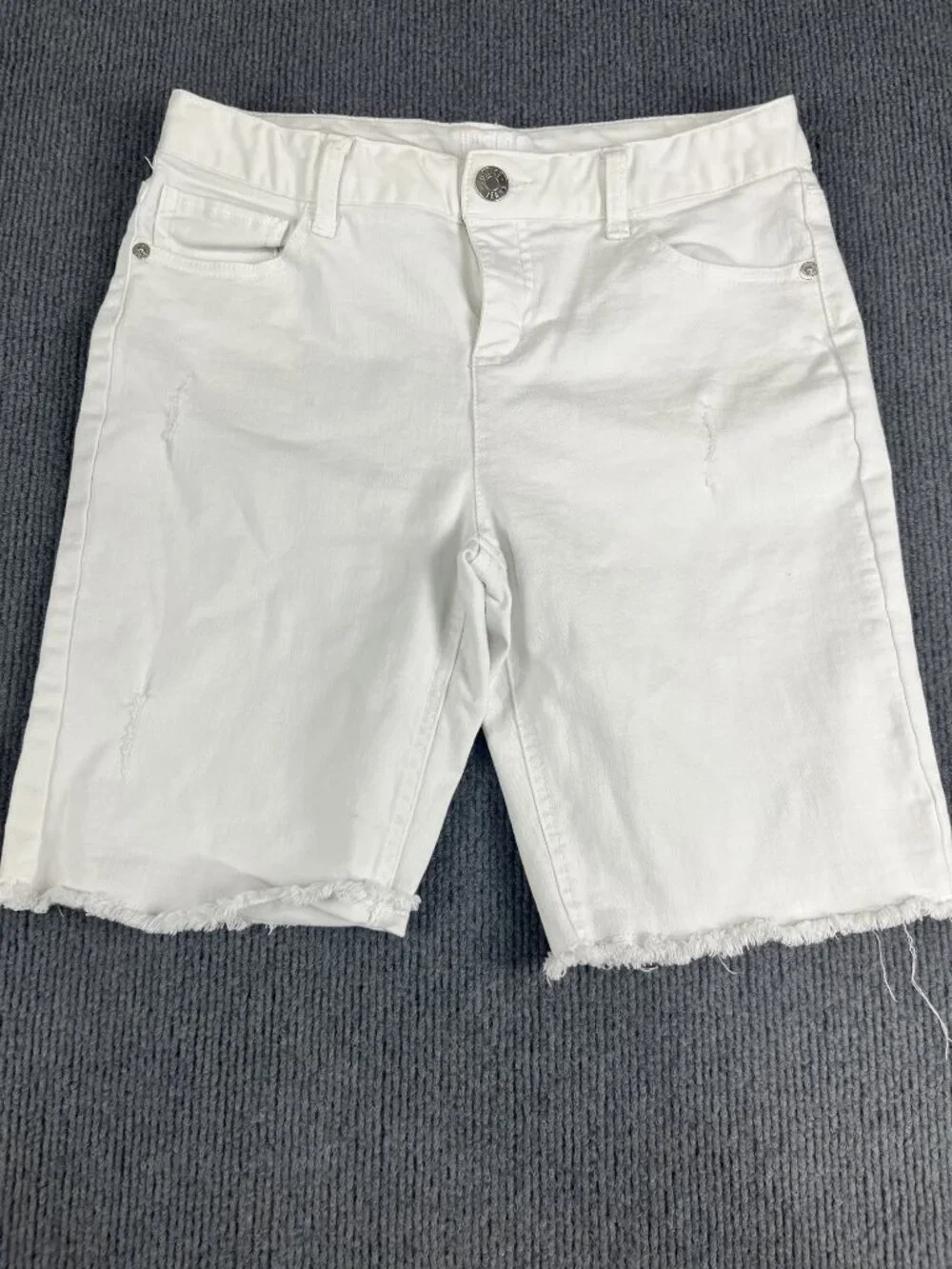 White Justice Girls Frayed Hem Bermuda Shorts Size 18